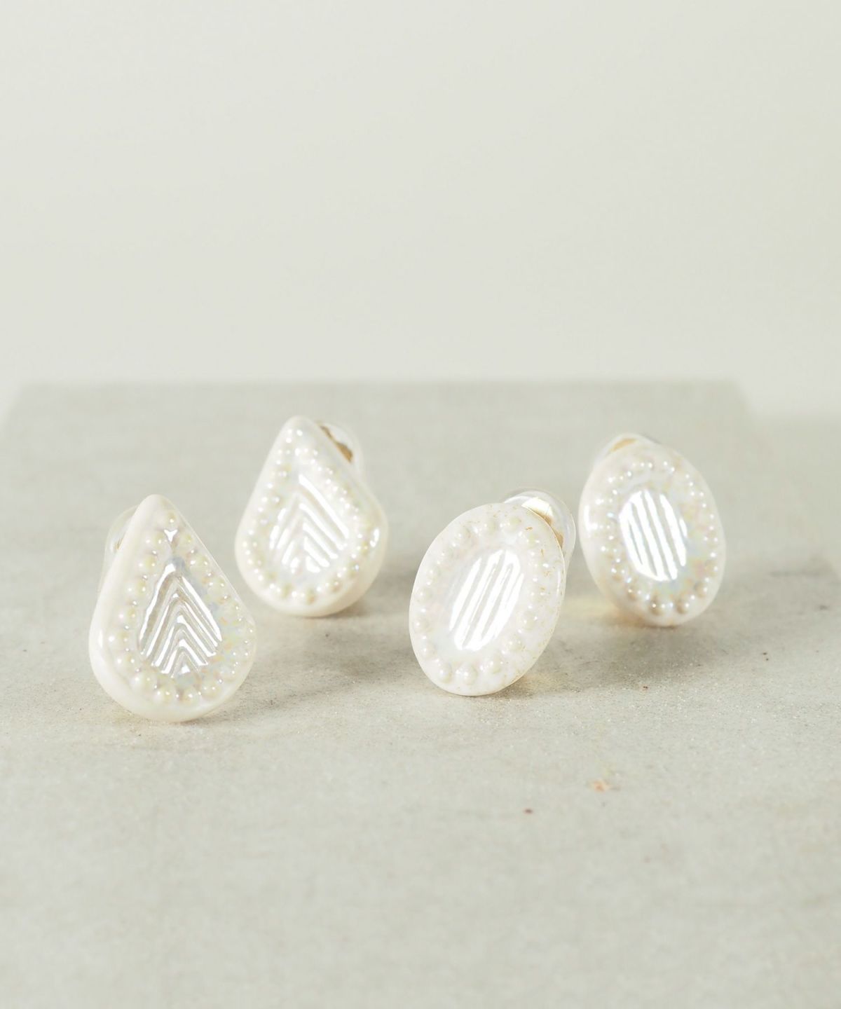 美濃焼タイル人魚の涙イヤリング