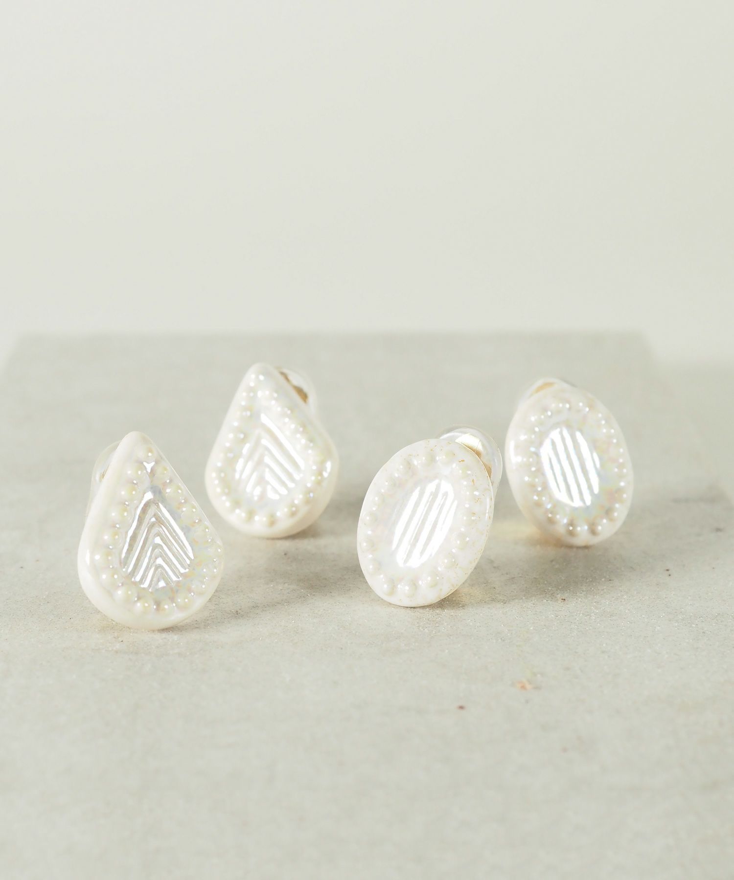 美濃焼タイル人魚の涙イヤリング