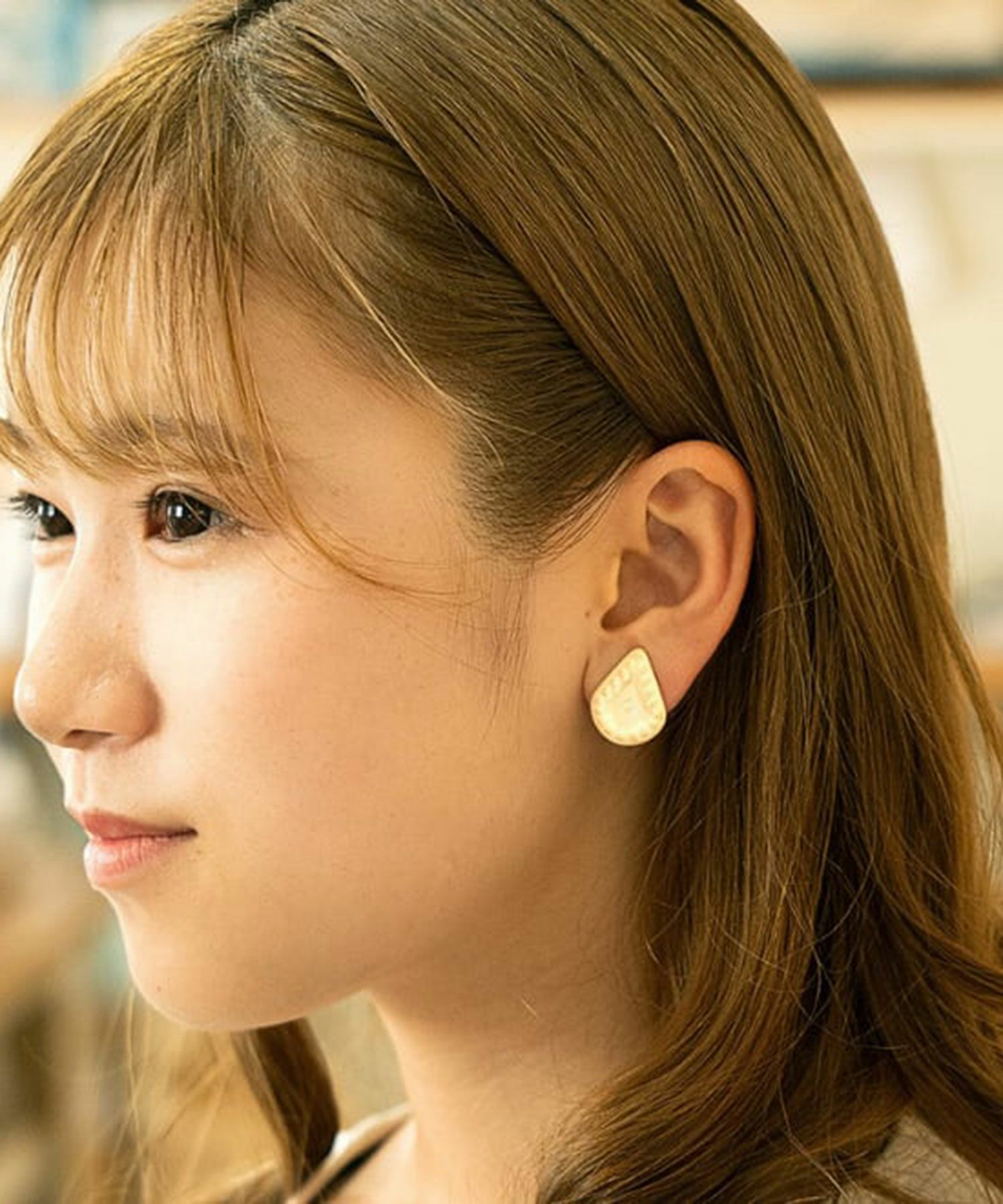 美濃焼タイル人魚の涙イヤリング