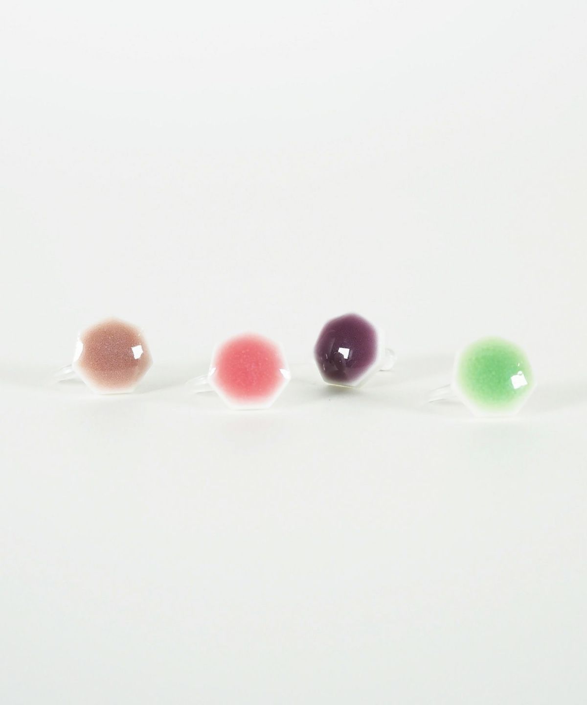 美濃焼タイル透色イヤリング