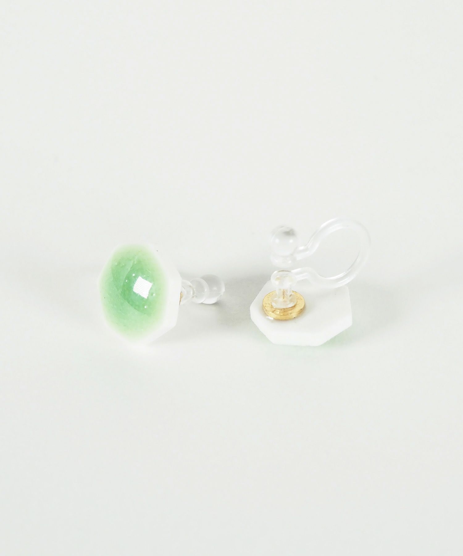 美濃焼タイル透色イヤリング