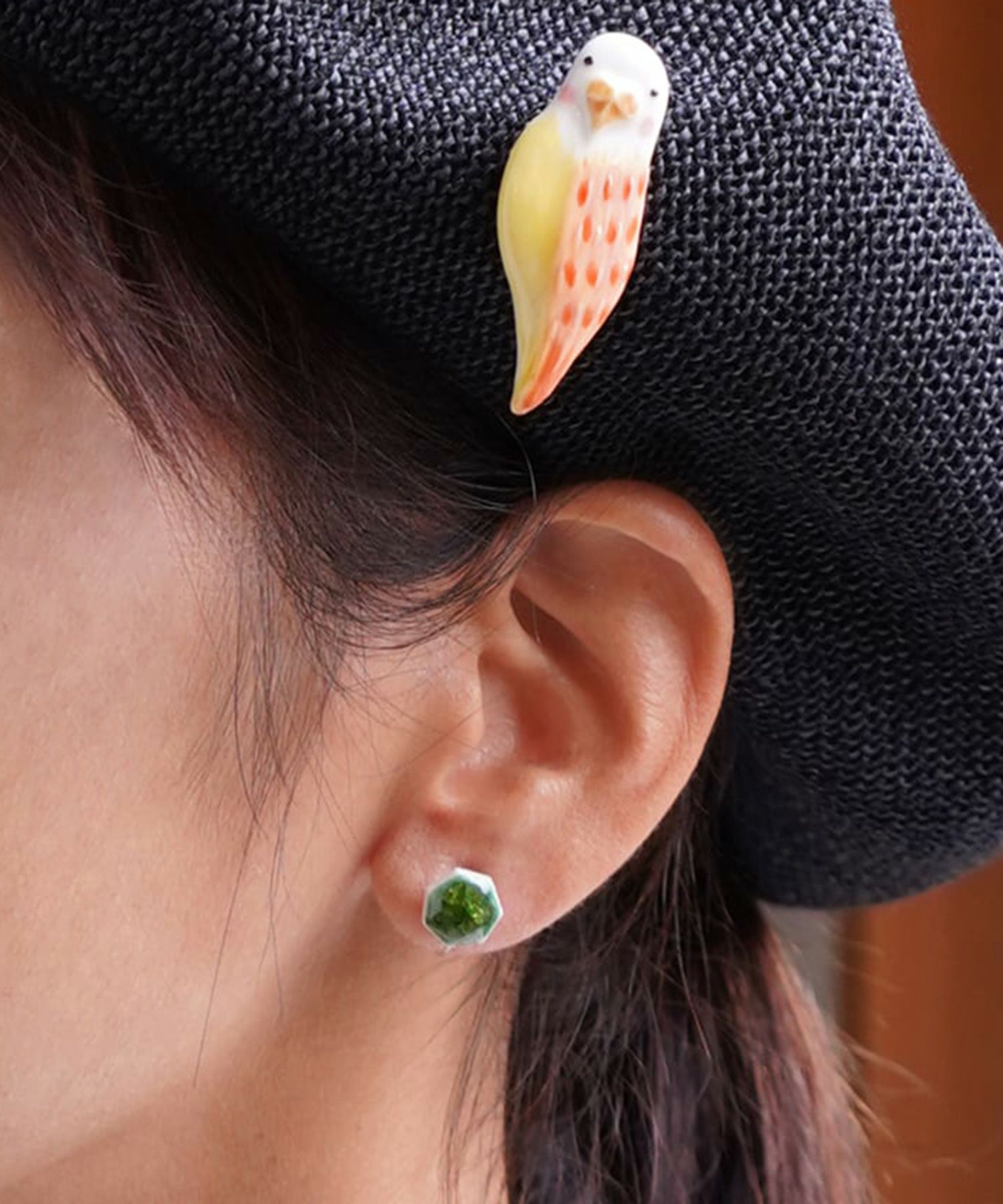 美濃焼タイル貫入ピアス