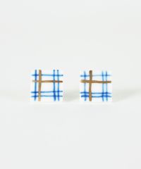 美濃焼タイル手描きの小さなタイルピアス