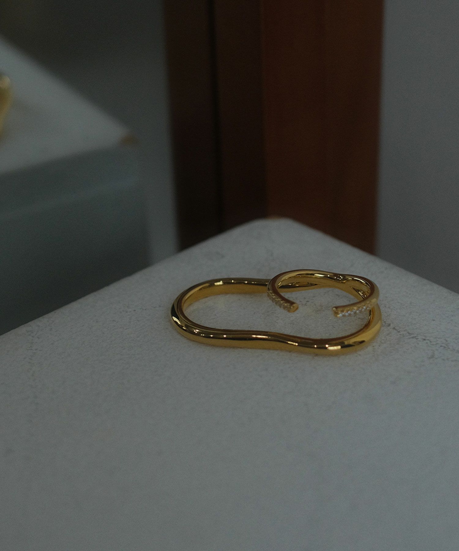 CZダブルラインダブルリング