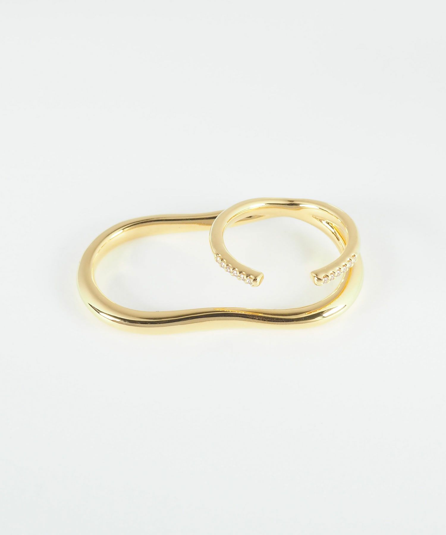 CZダブルラインダブルリング