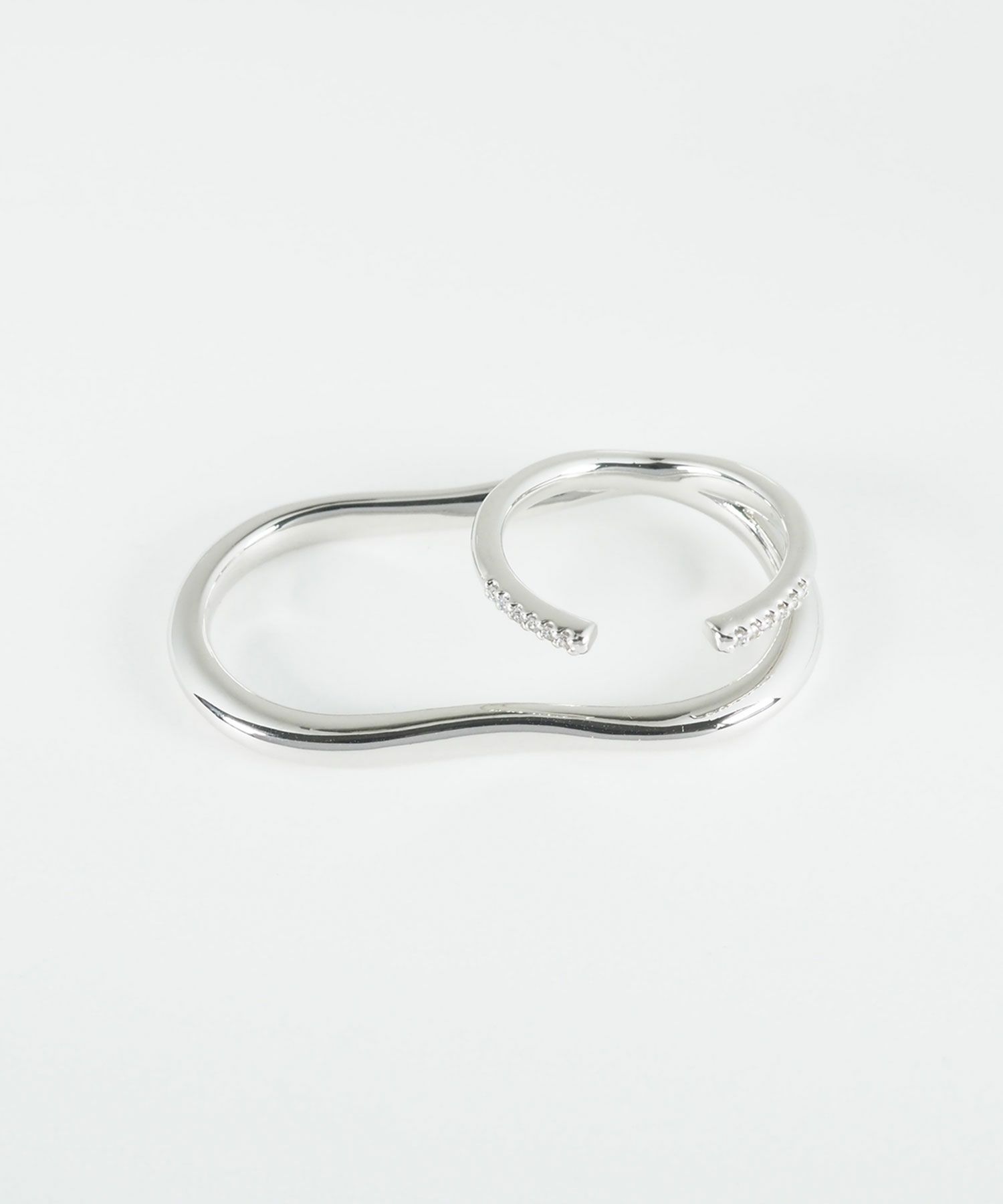 CZダブルラインダブルリング