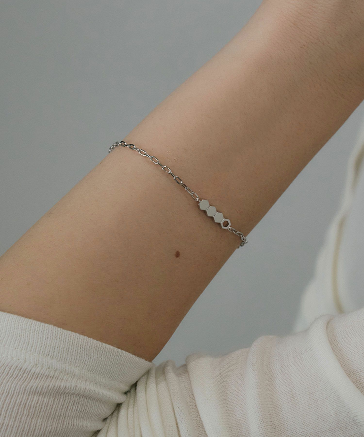 ヘキサゴンチェーンブレスレット