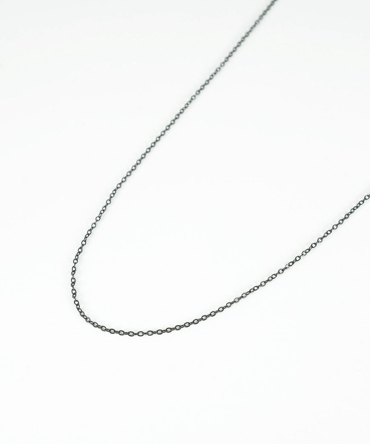 スリムアズキチェーンBKステンレスネックレス