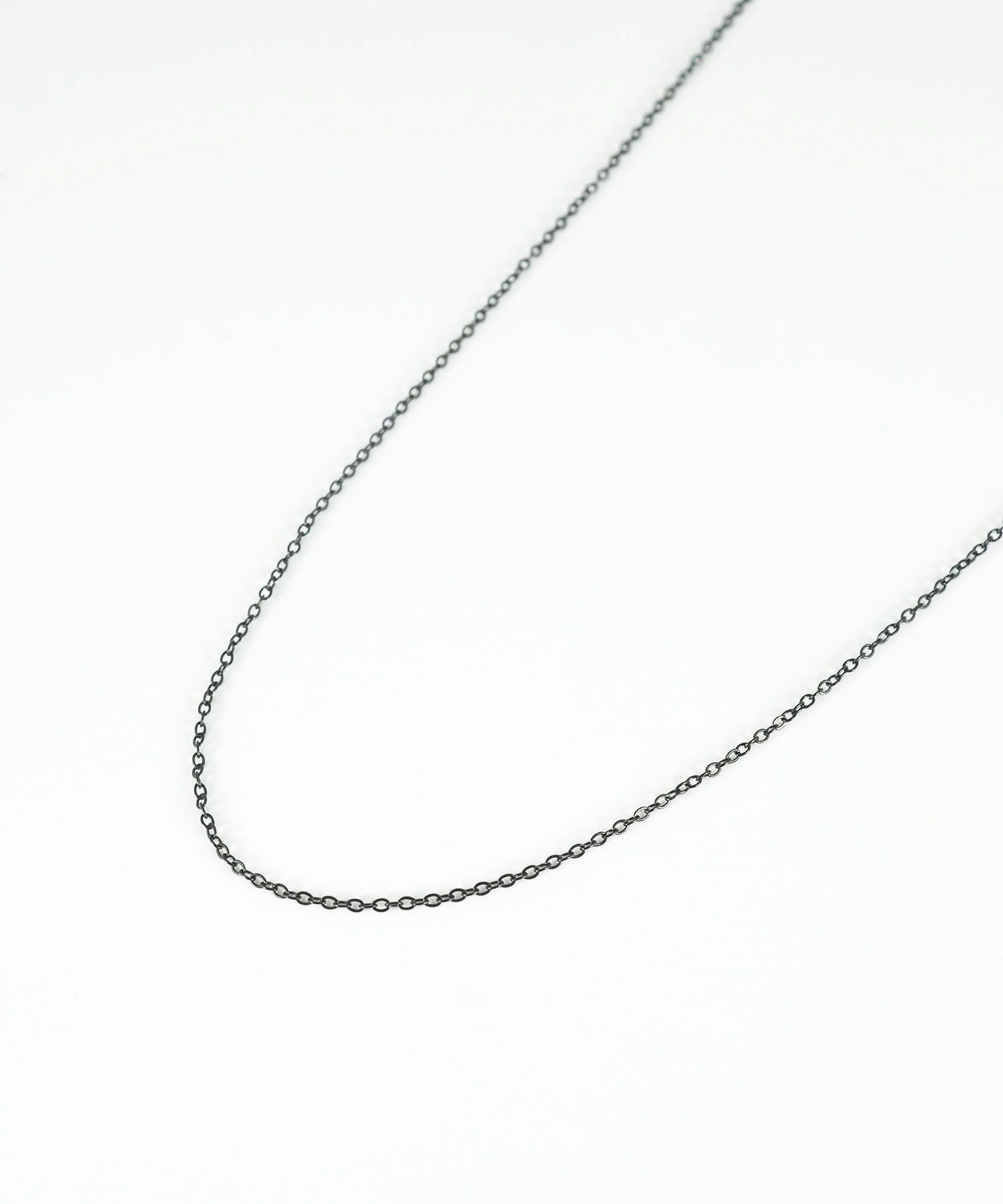 スリムアズキチェーンBKステンレスネックレス