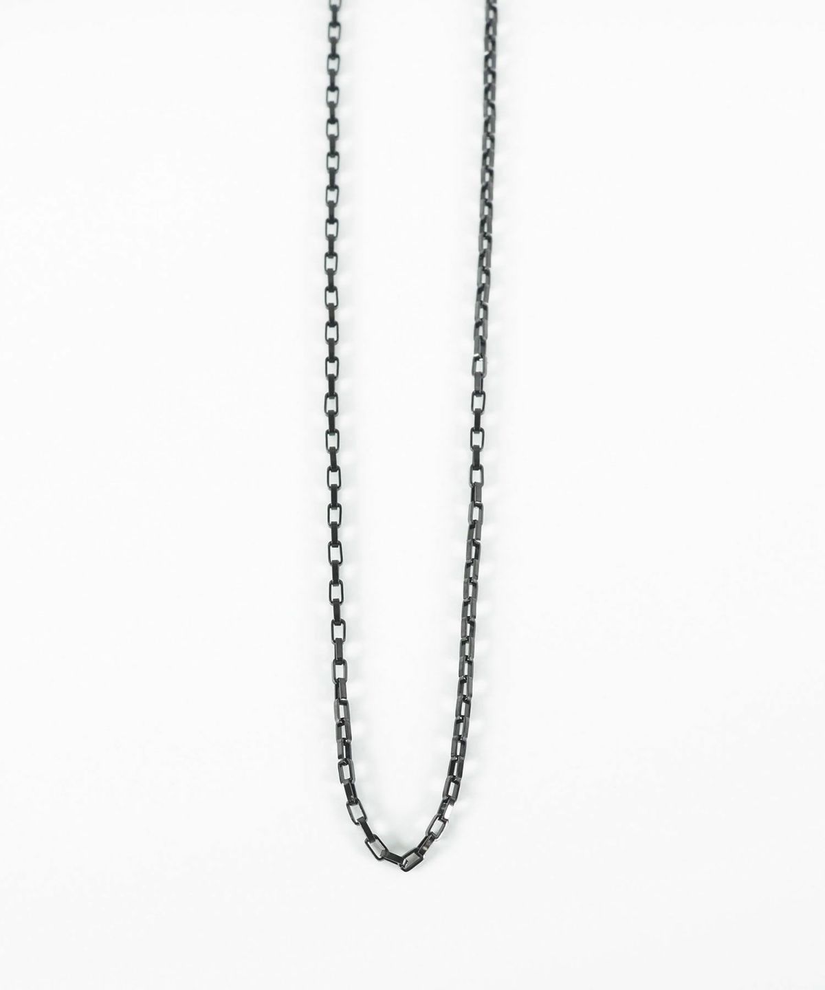 スクエアアズキチェーンBKステンレスネックレス