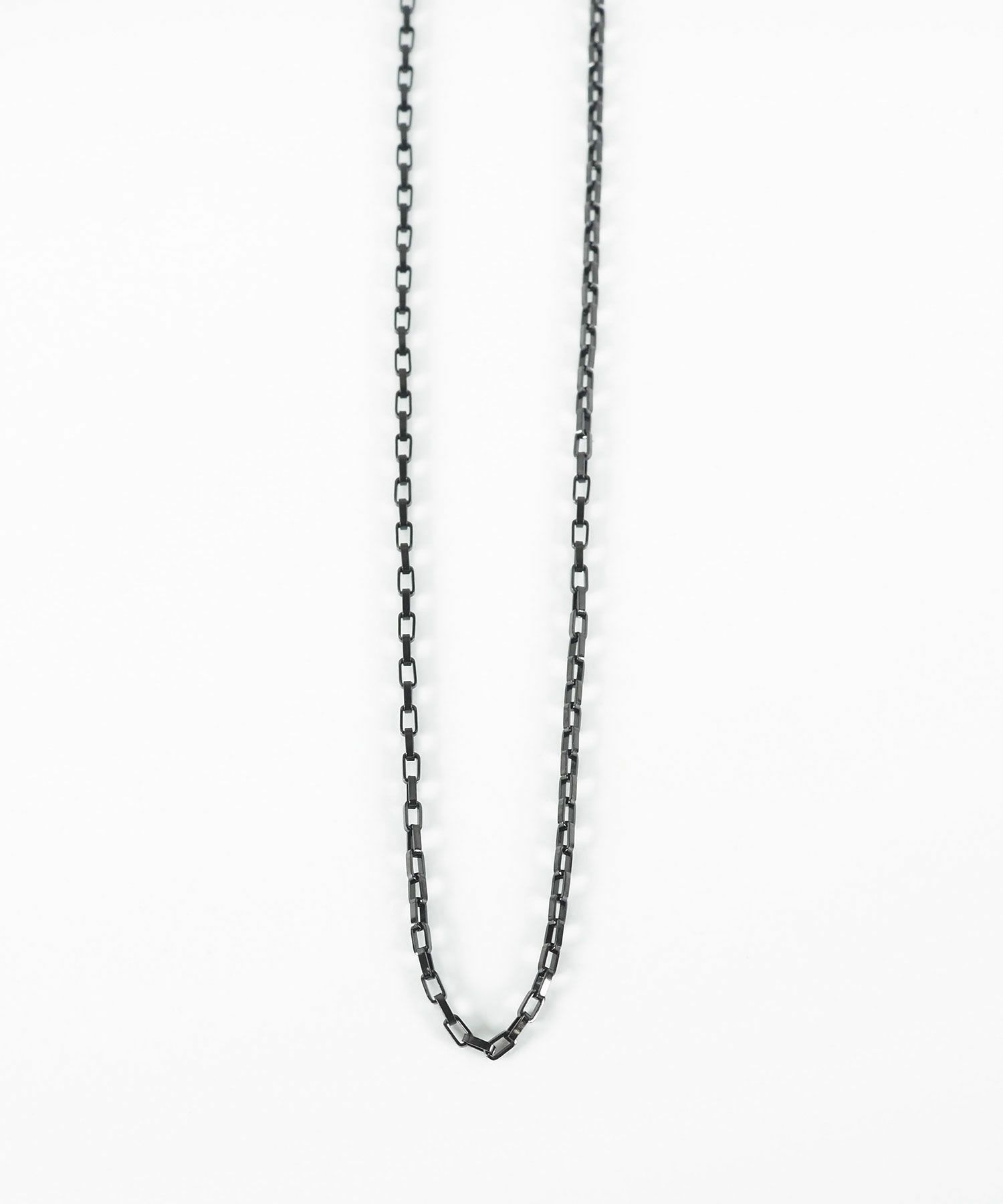 スクエアアズキチェーンBKステンレスネックレス