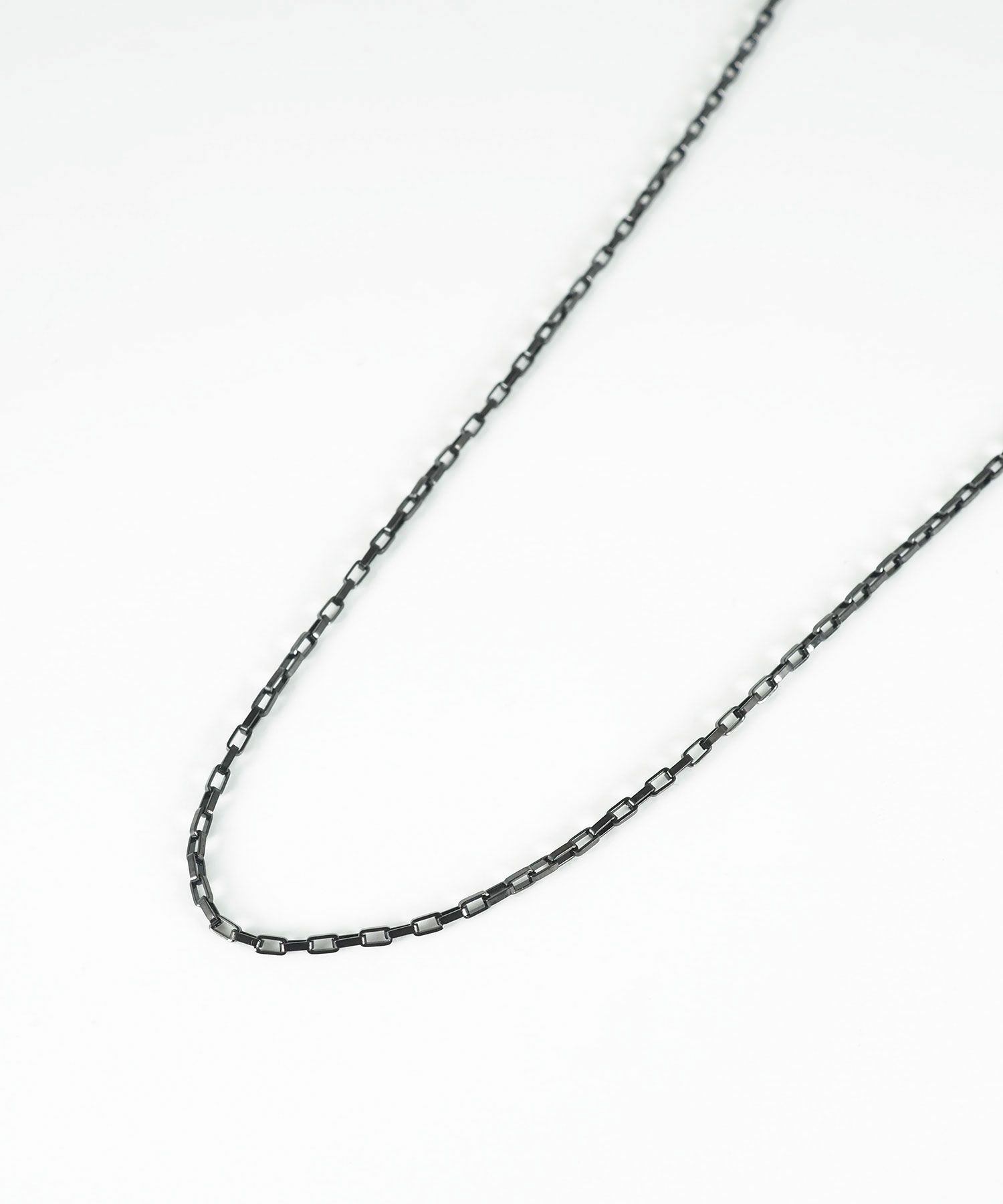 スクエアアズキチェーンBKステンレスネックレス