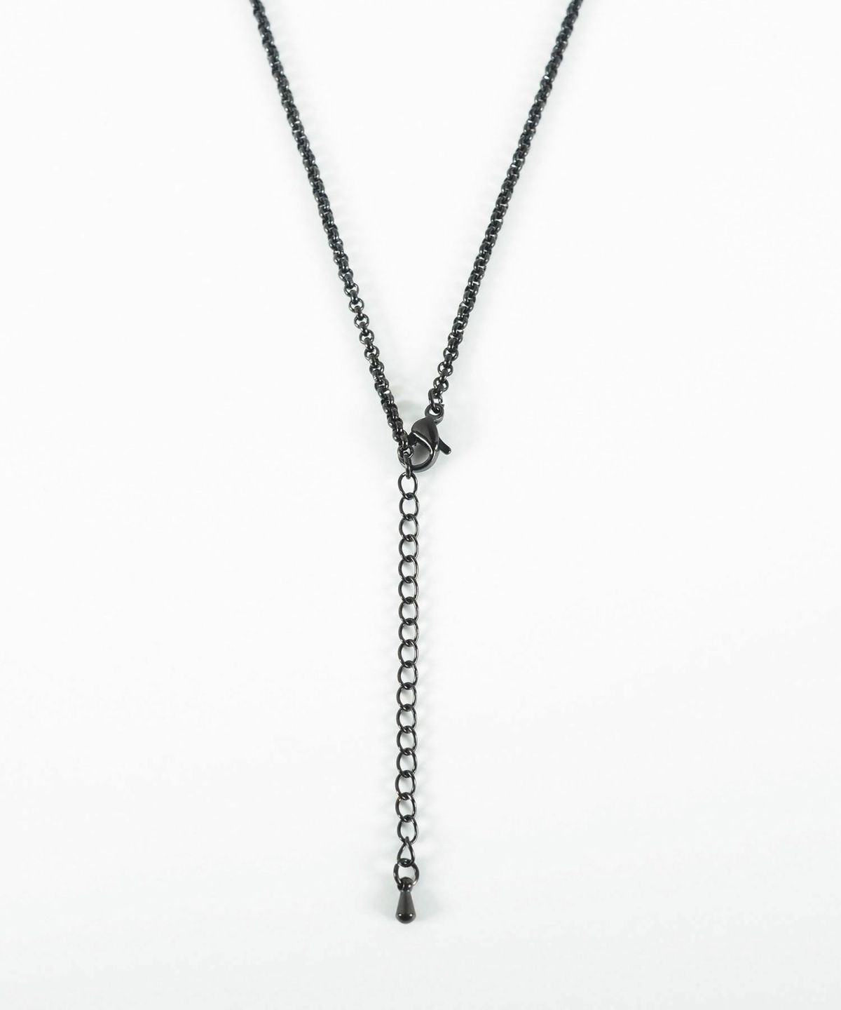 スクエアアズキチェーンBKステンレスネックレス