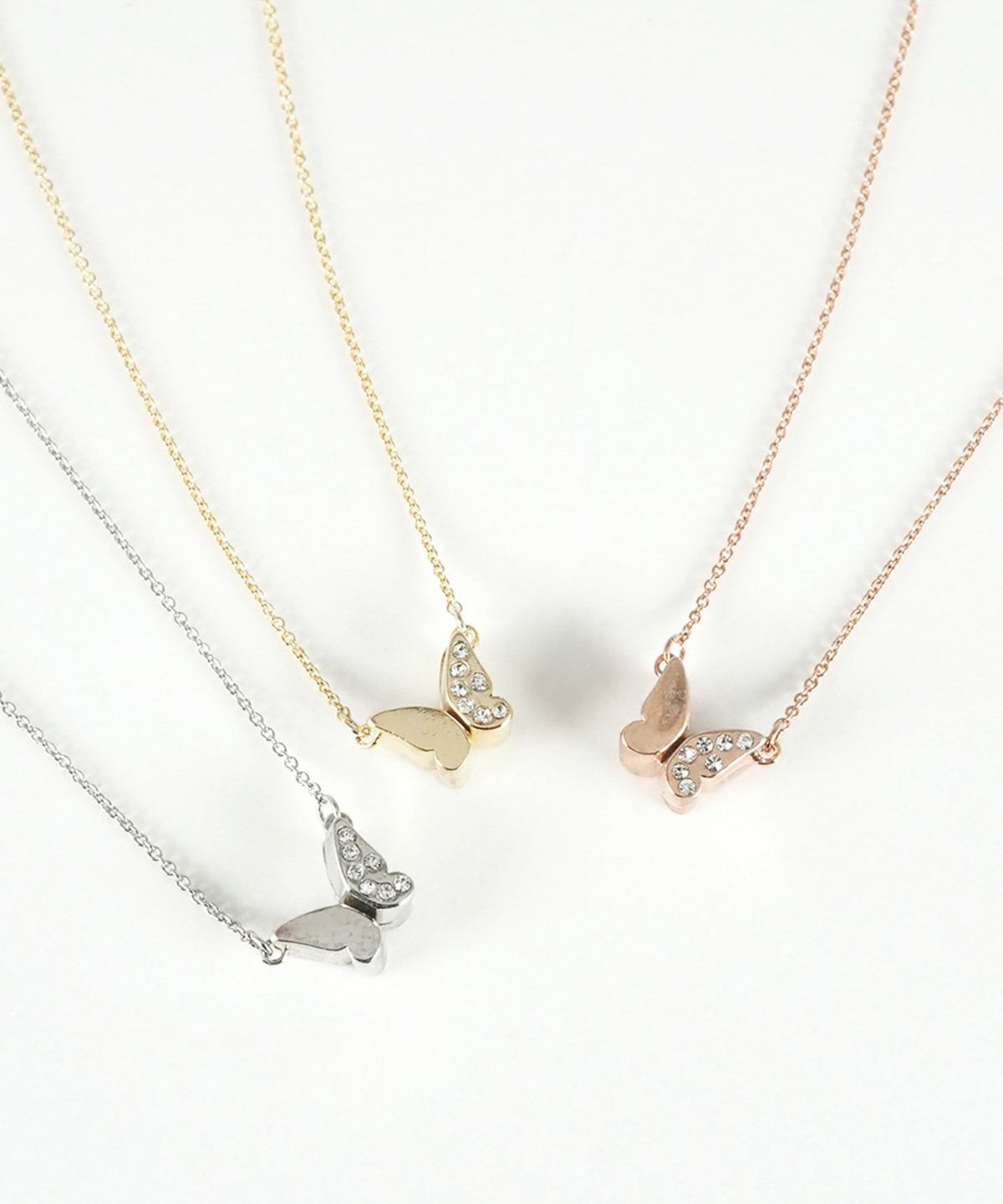 ビジューバタフライマグネットペンダント