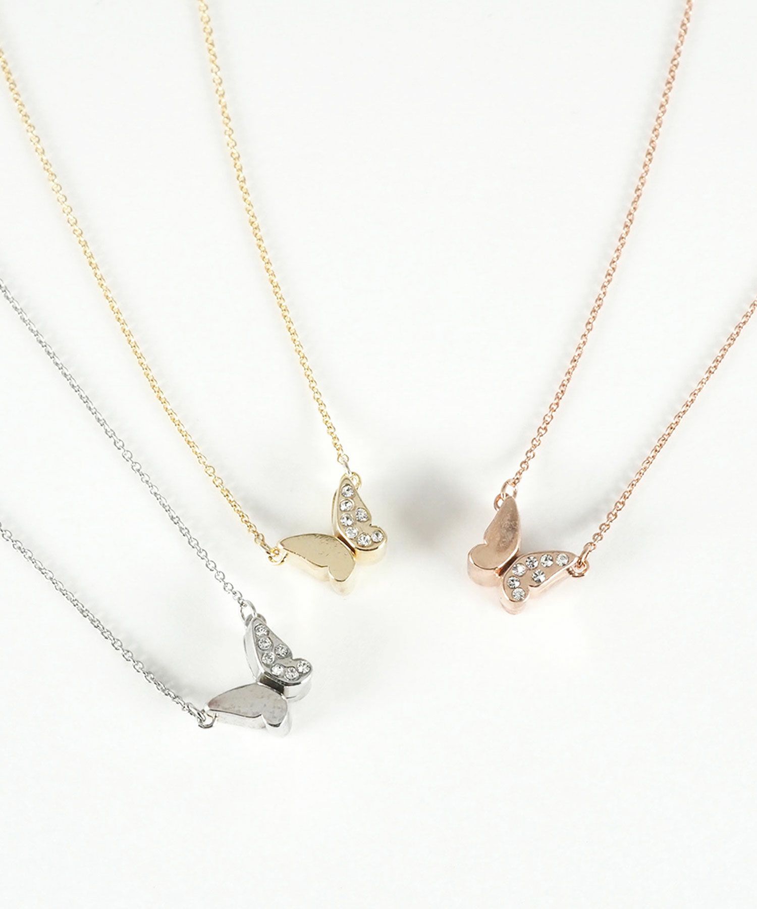 ビジューバタフライマグネットペンダント