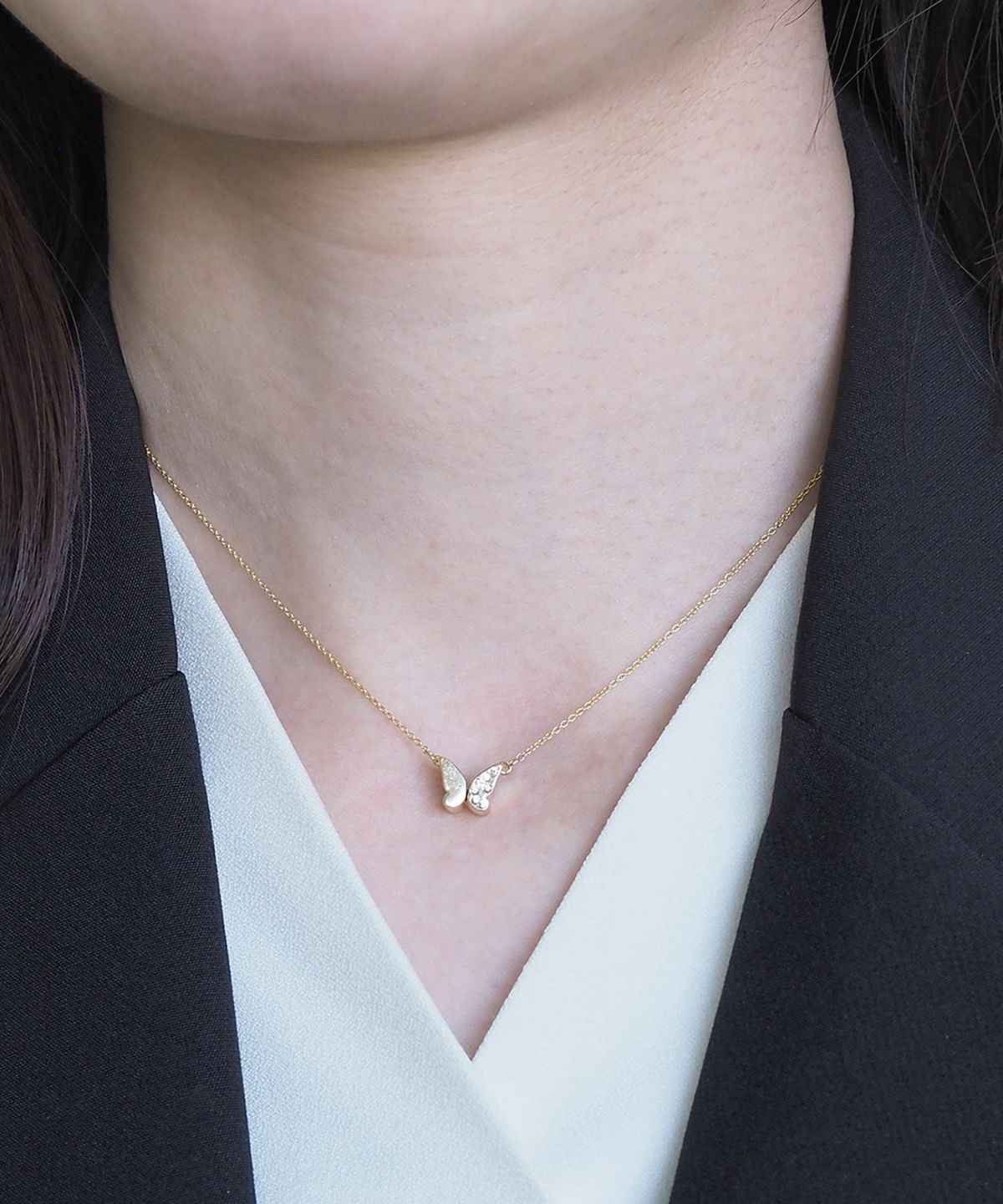 ビジューバタフライマグネットペンダント