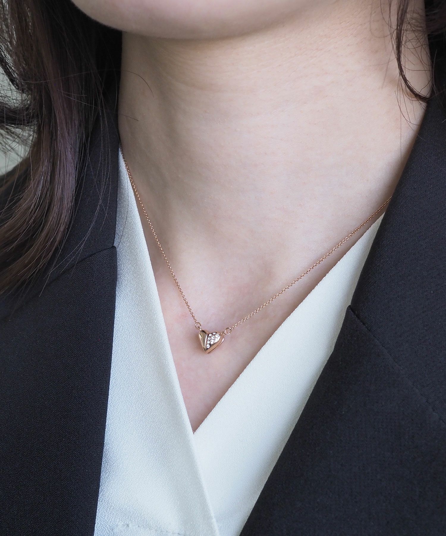 ビジューハートマグネットペンダント