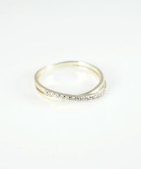 クロスラインストーンリング