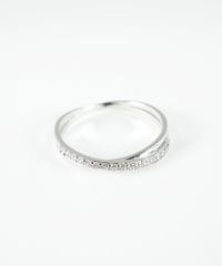 クロスラインストーンリング