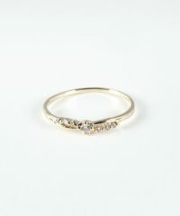 センターストーンクロスリング