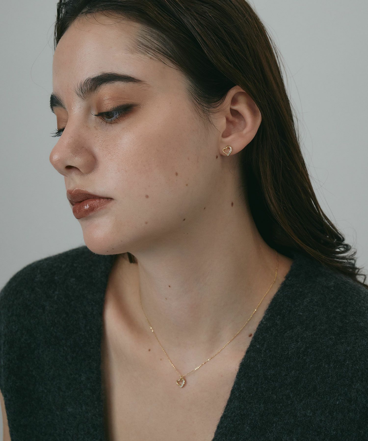 スランティングハートプチペンダント【MUK petite charme】