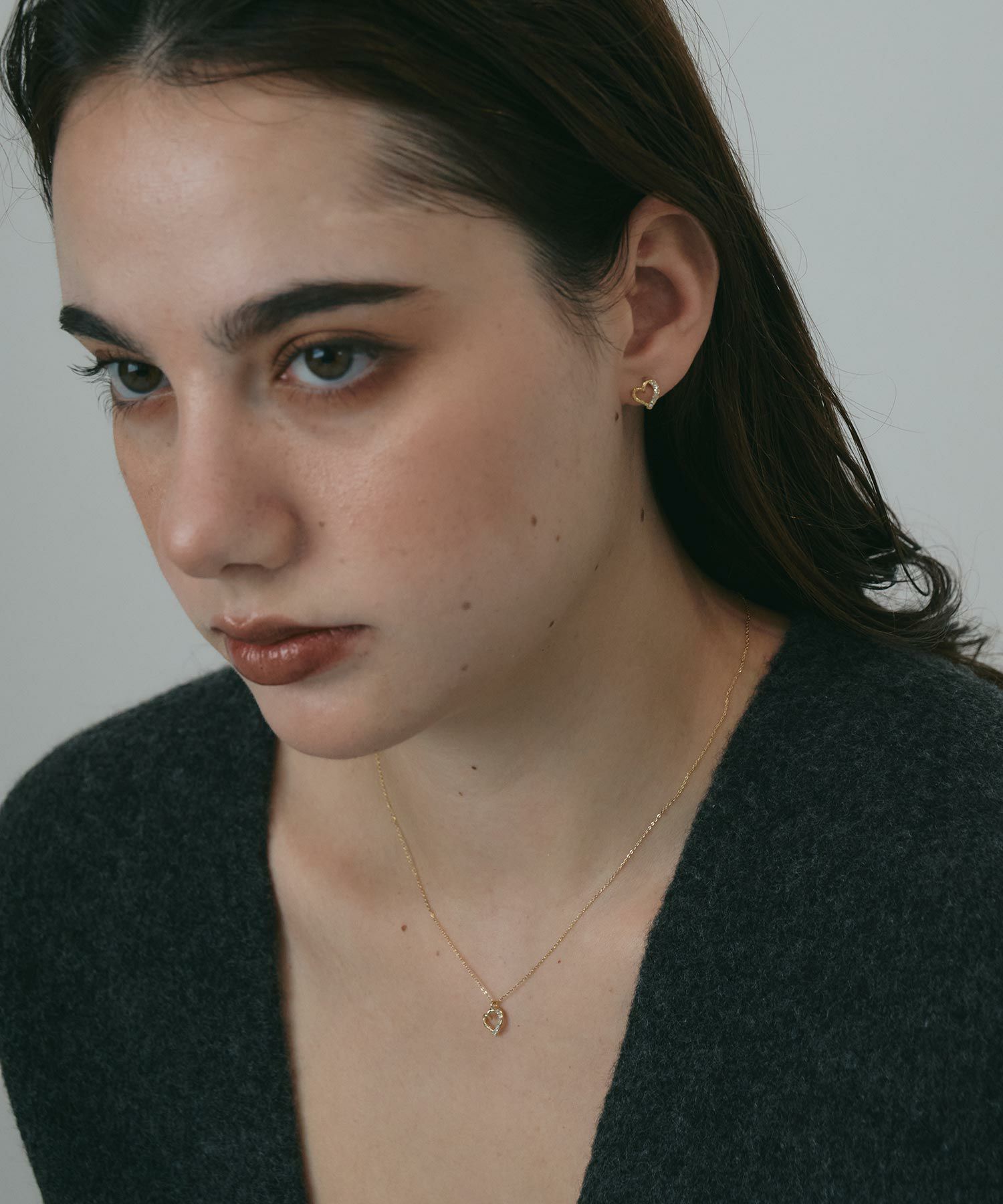 スランティングハートプチペンダント【MUK petite charme】