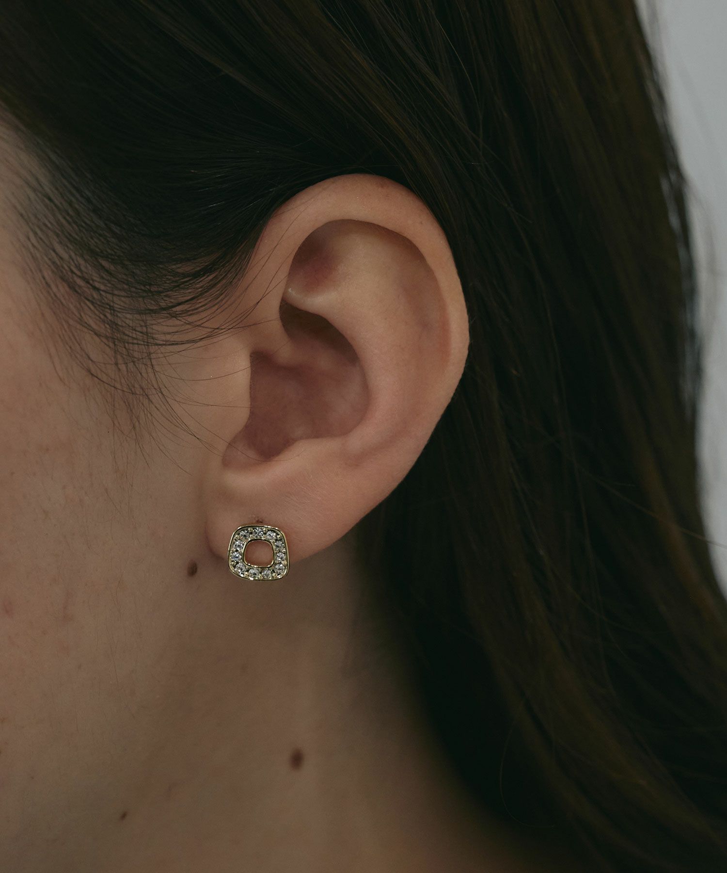 トラぺゾイドチタンポストピアス【MUK petite charme】