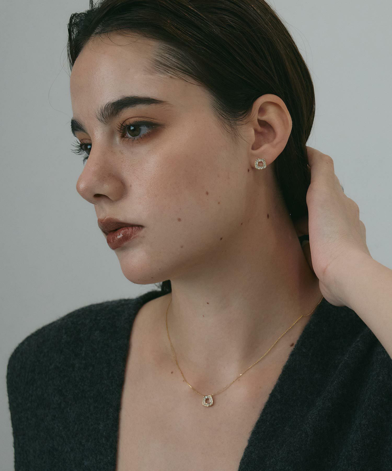 トラぺゾイドチタンポストピアス【MUK petite charme】