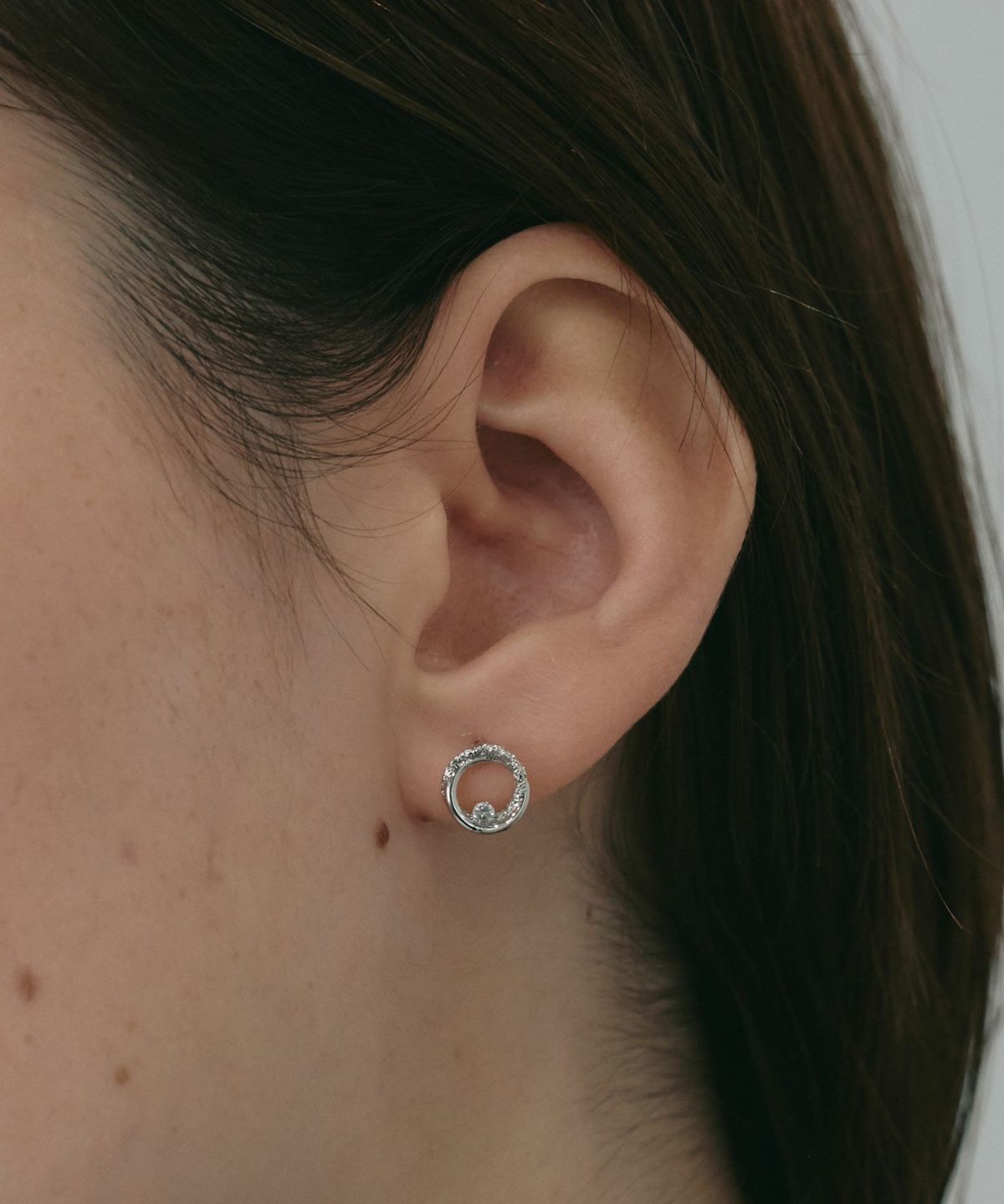 サークルストーンチタンポストピアス【MUK petite charme】