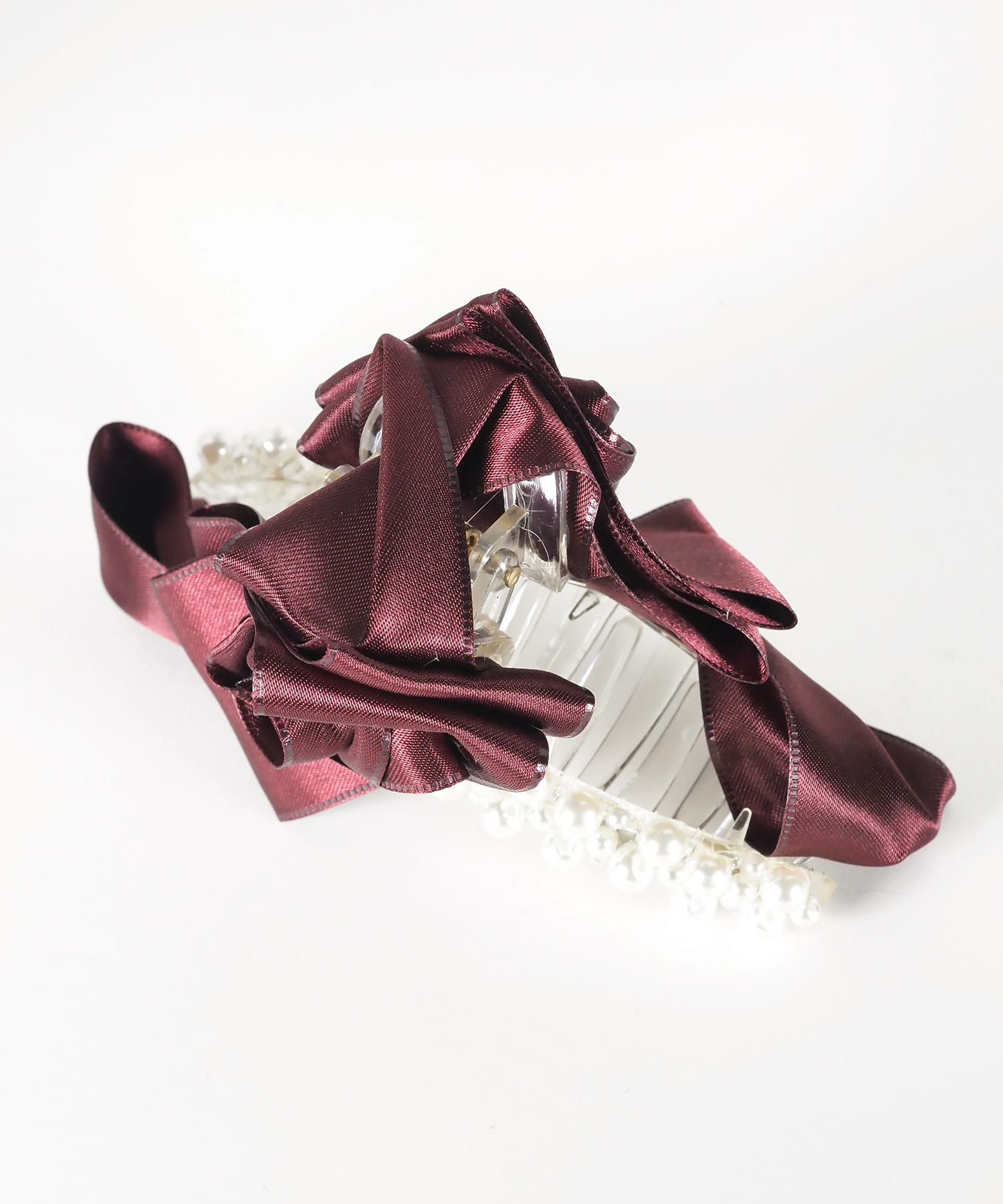 ローズリボンパールバンスクリップ