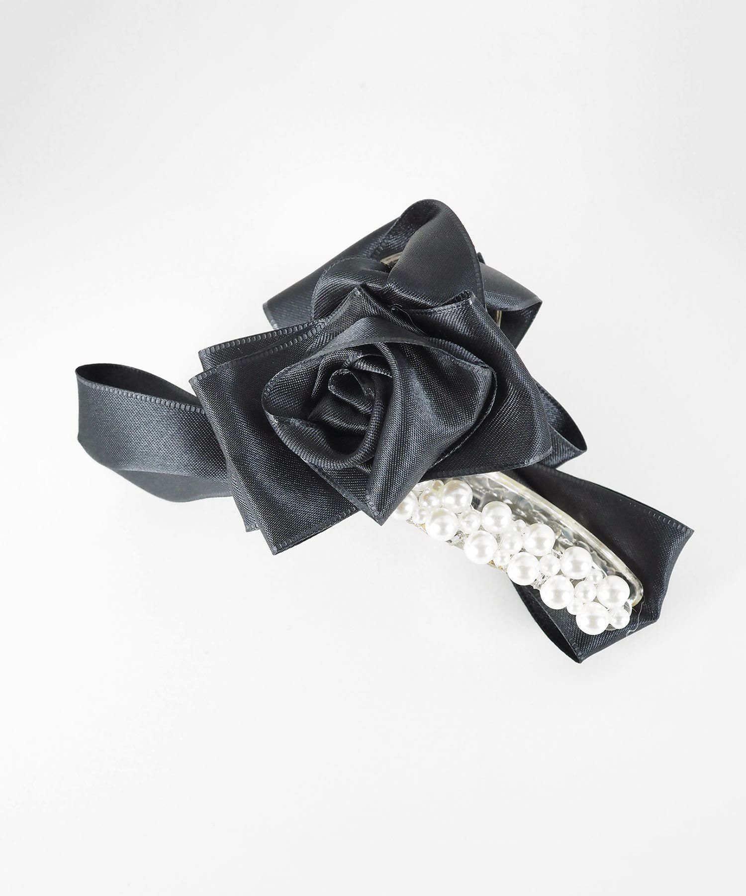 ローズリボンパールバンスクリップ