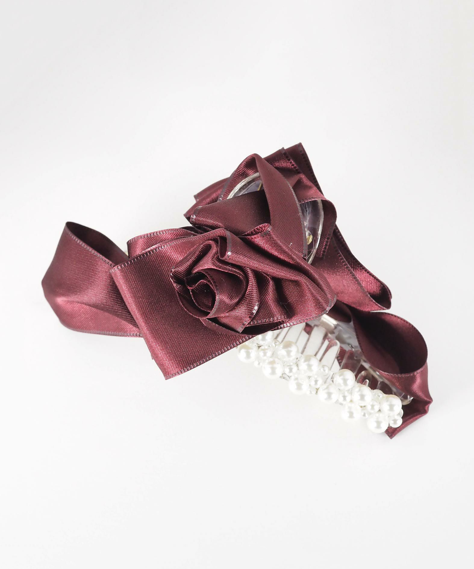ローズリボンパールバンスクリップ