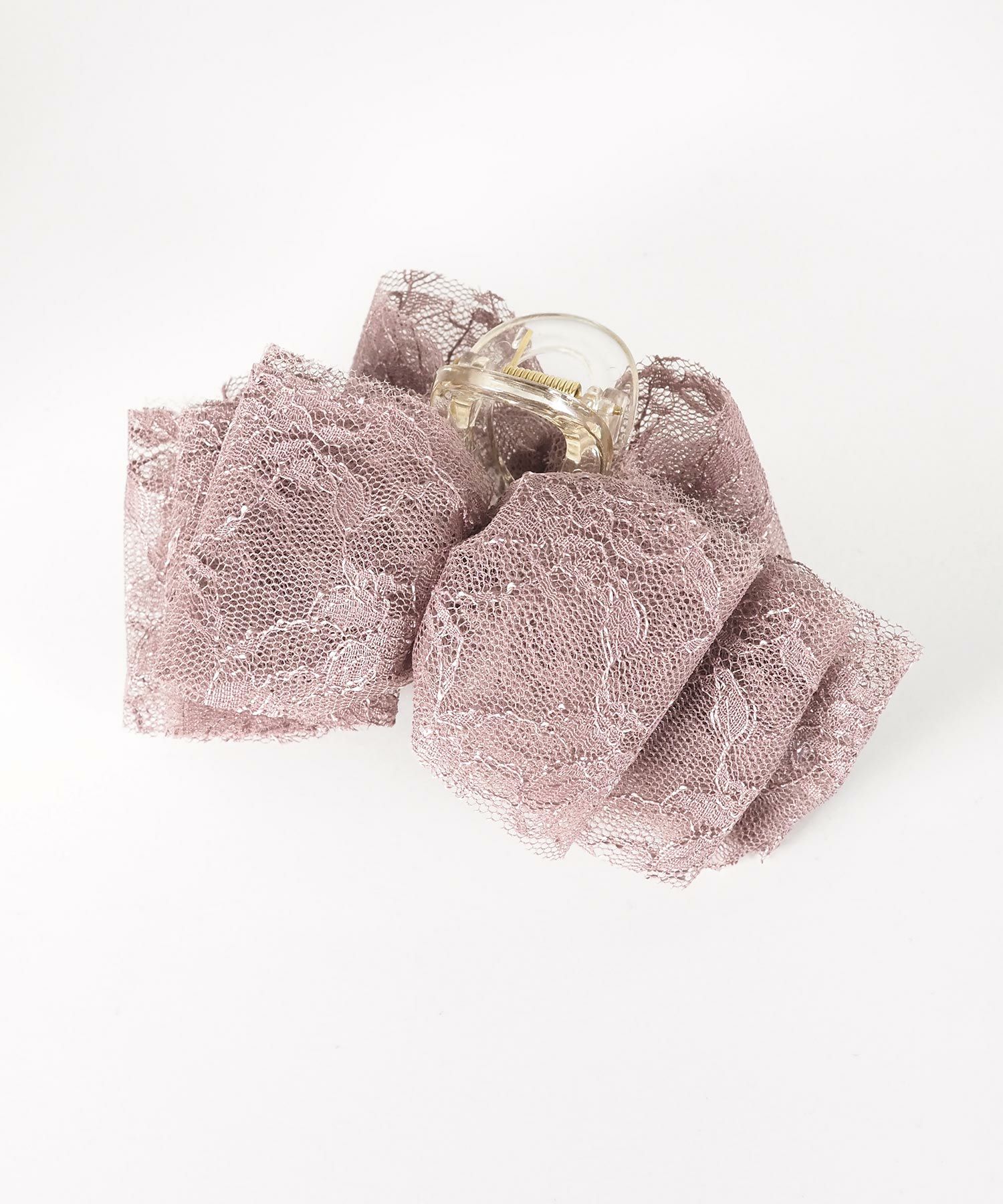 レースリボンバンスクリップ