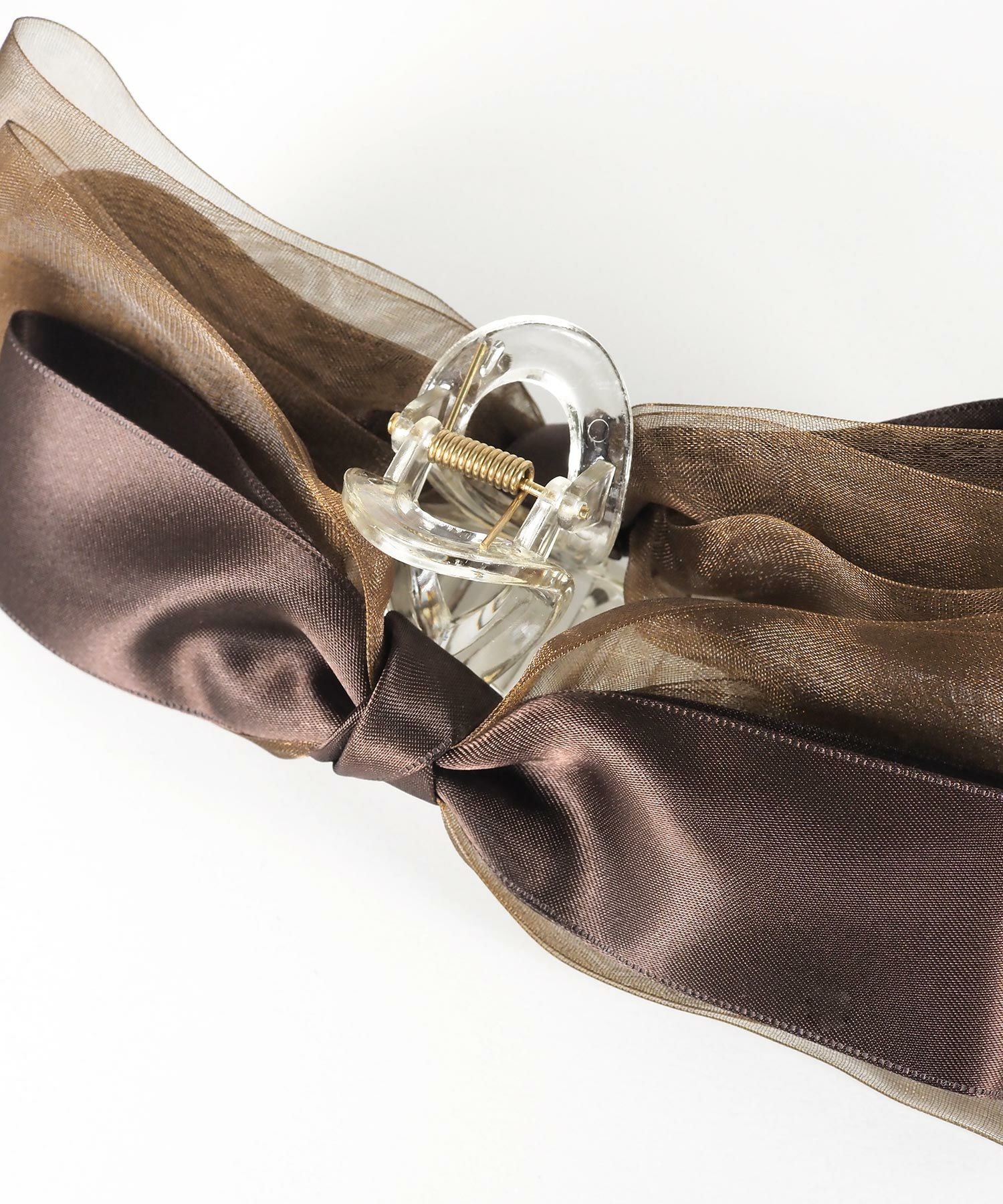 サテンチュールリボンバンスクリップ