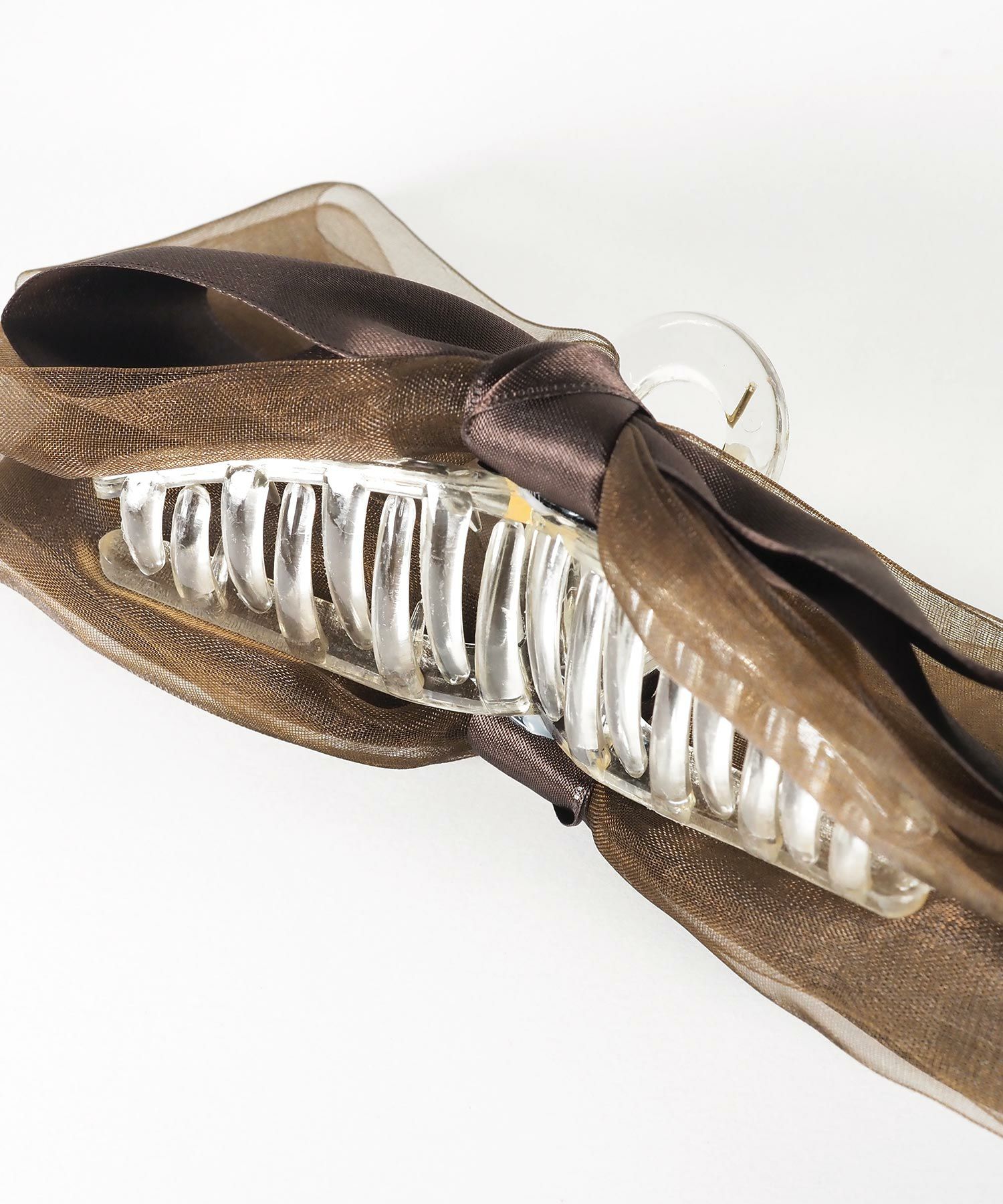 サテンチュールリボンバンスクリップ