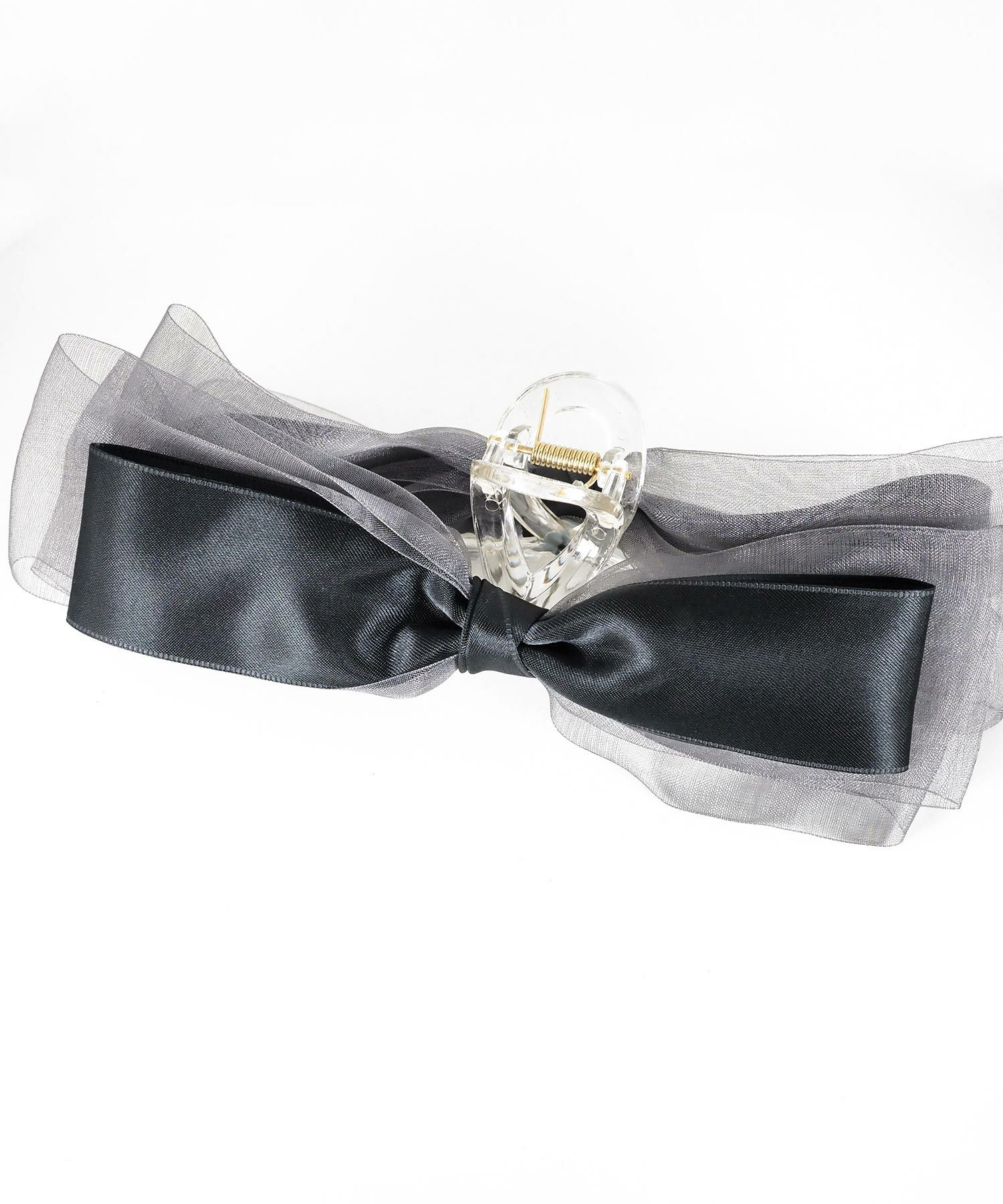 サテンチュールリボンバンスクリップ