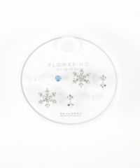 スノークリスタルステンレスポストセットピアス