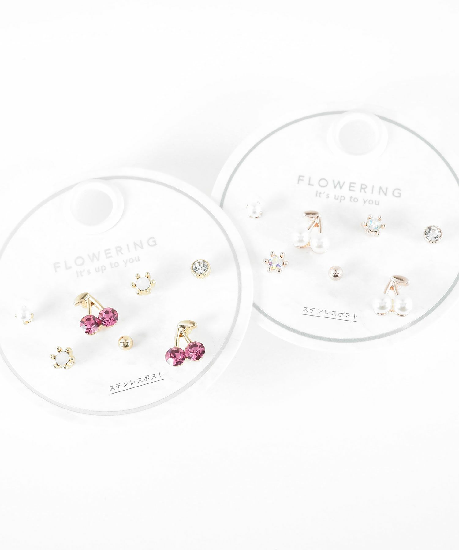 チェリーステンレスポストセットピアス