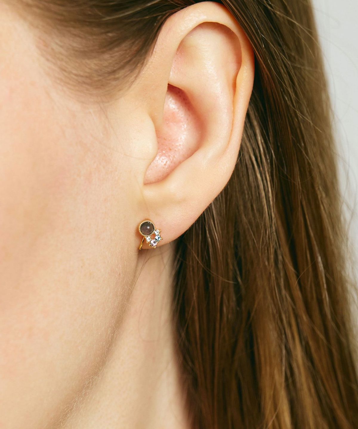 ナチュラルストーンシューティングスターピアス【MUK Dreamy stone】