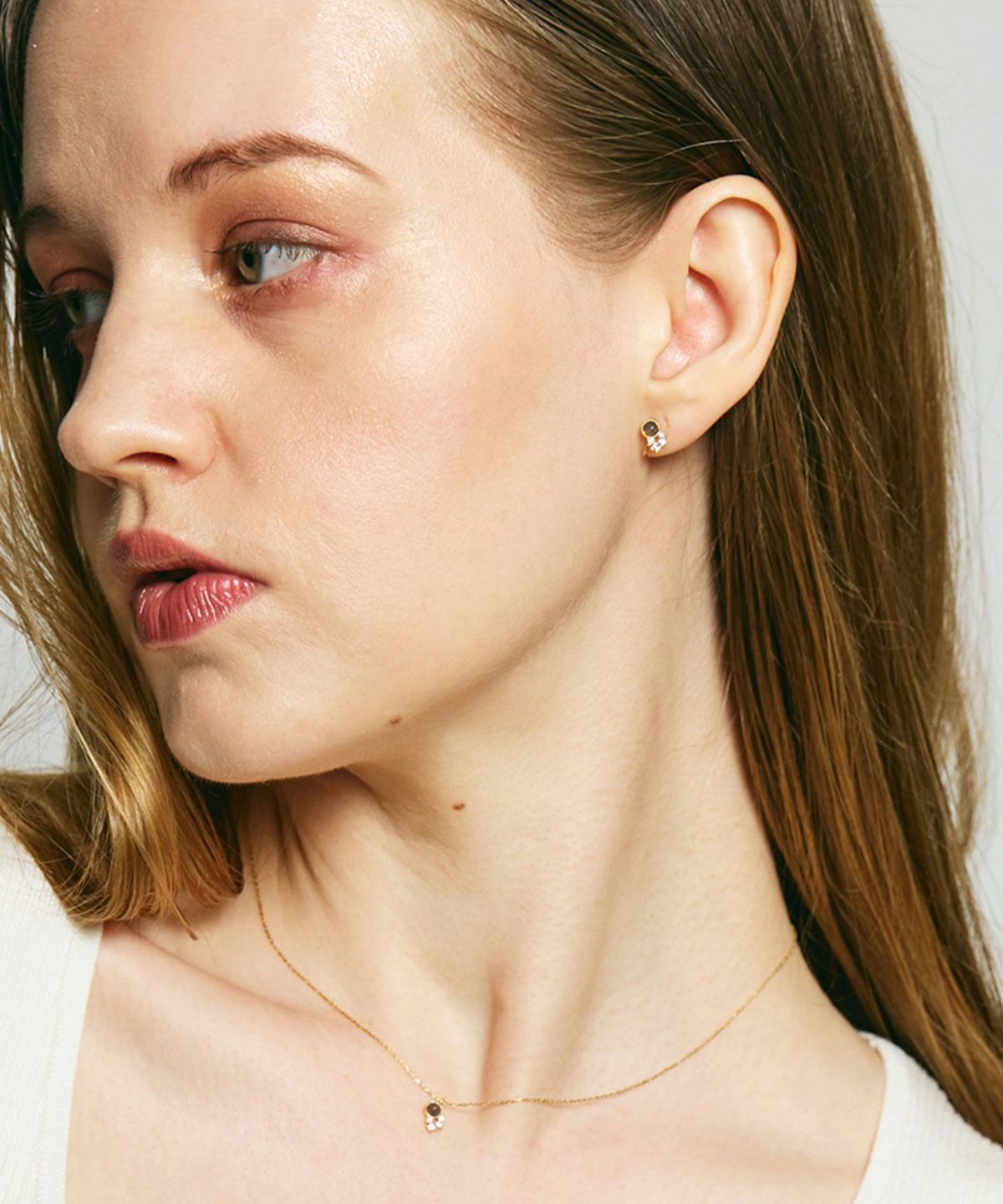 ナチュラルストーンシューティングスターピアス【MUK Dreamy stone】