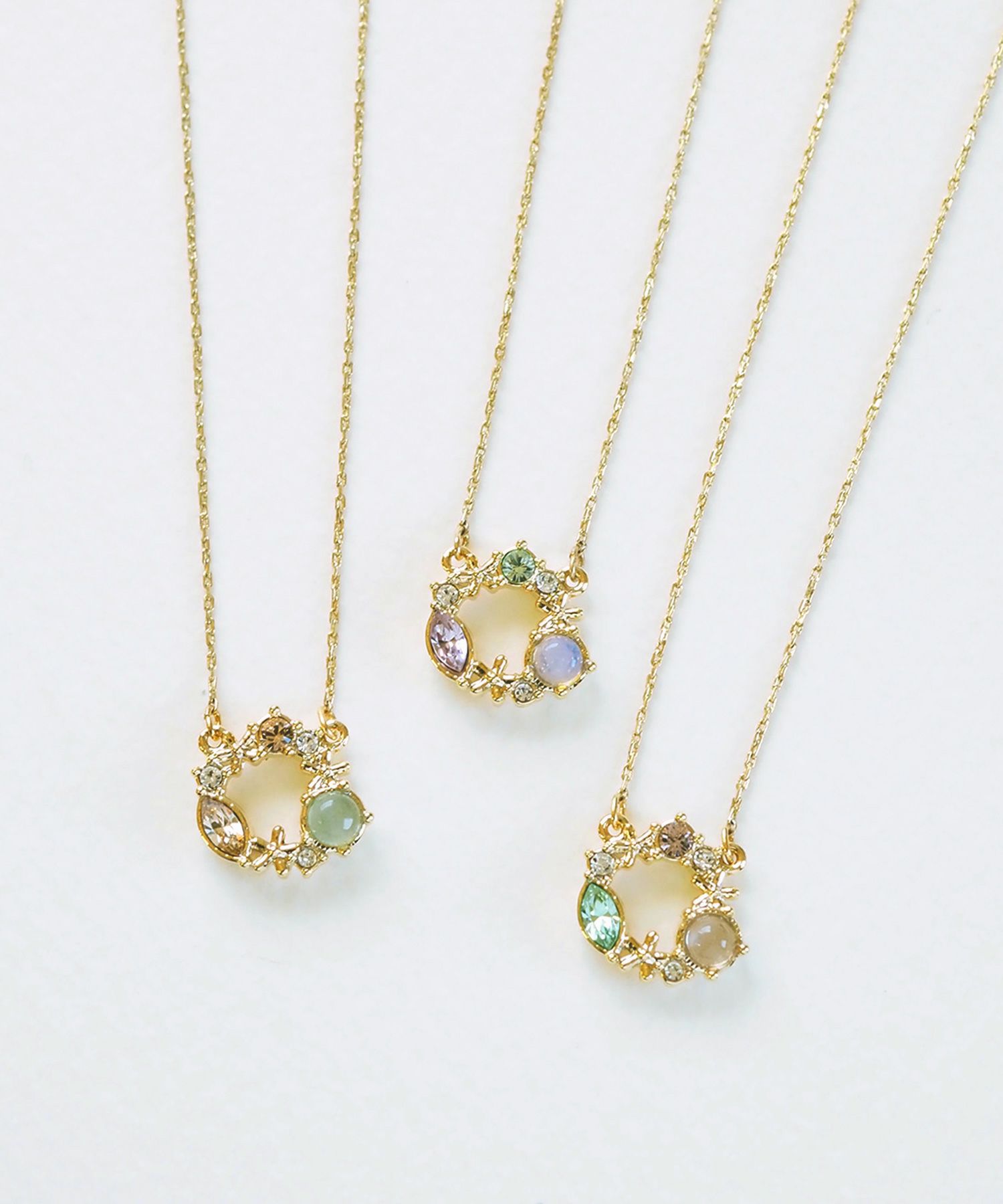 ナチュラルストーンフラワーリースネックレス【MUK Dreamy stone】