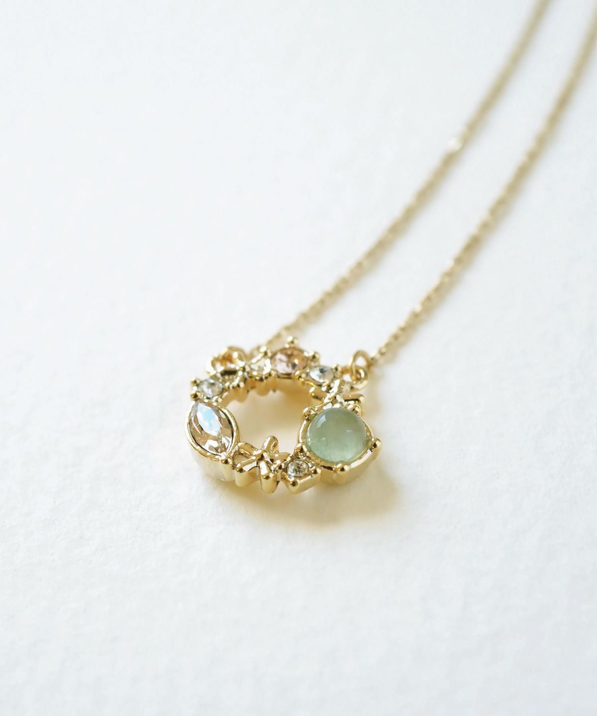 ナチュラルストーンフラワーリースネックレス【MUK Dreamy stone】