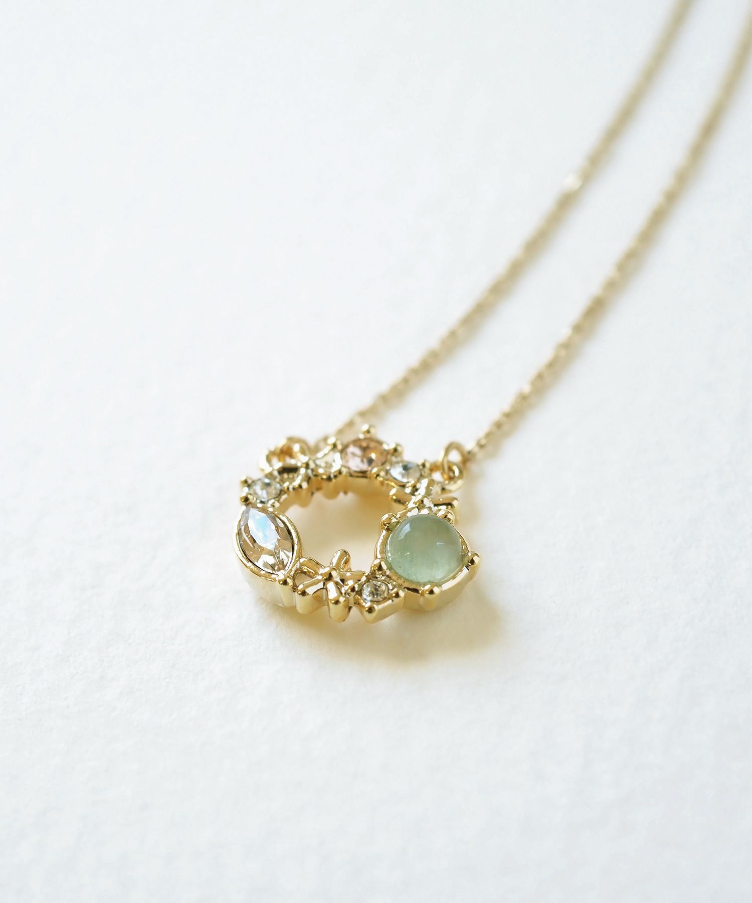 ナチュラルストーンフラワーリースネックレス【MUK Dreamy stone】