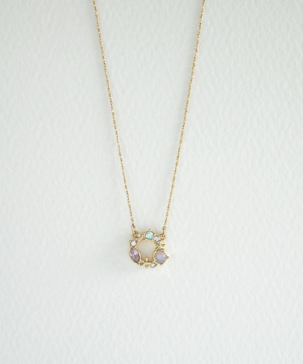 ナチュラルストーンフラワーリースネックレス【MUK Dreamy stone】