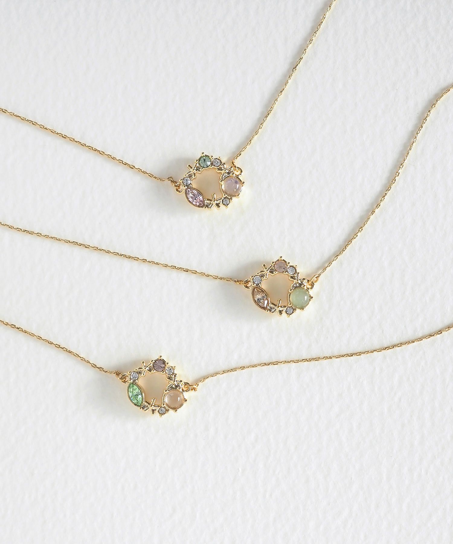 ナチュラルストーンフラワーリースブレスレット【MUK Dreamy stone】