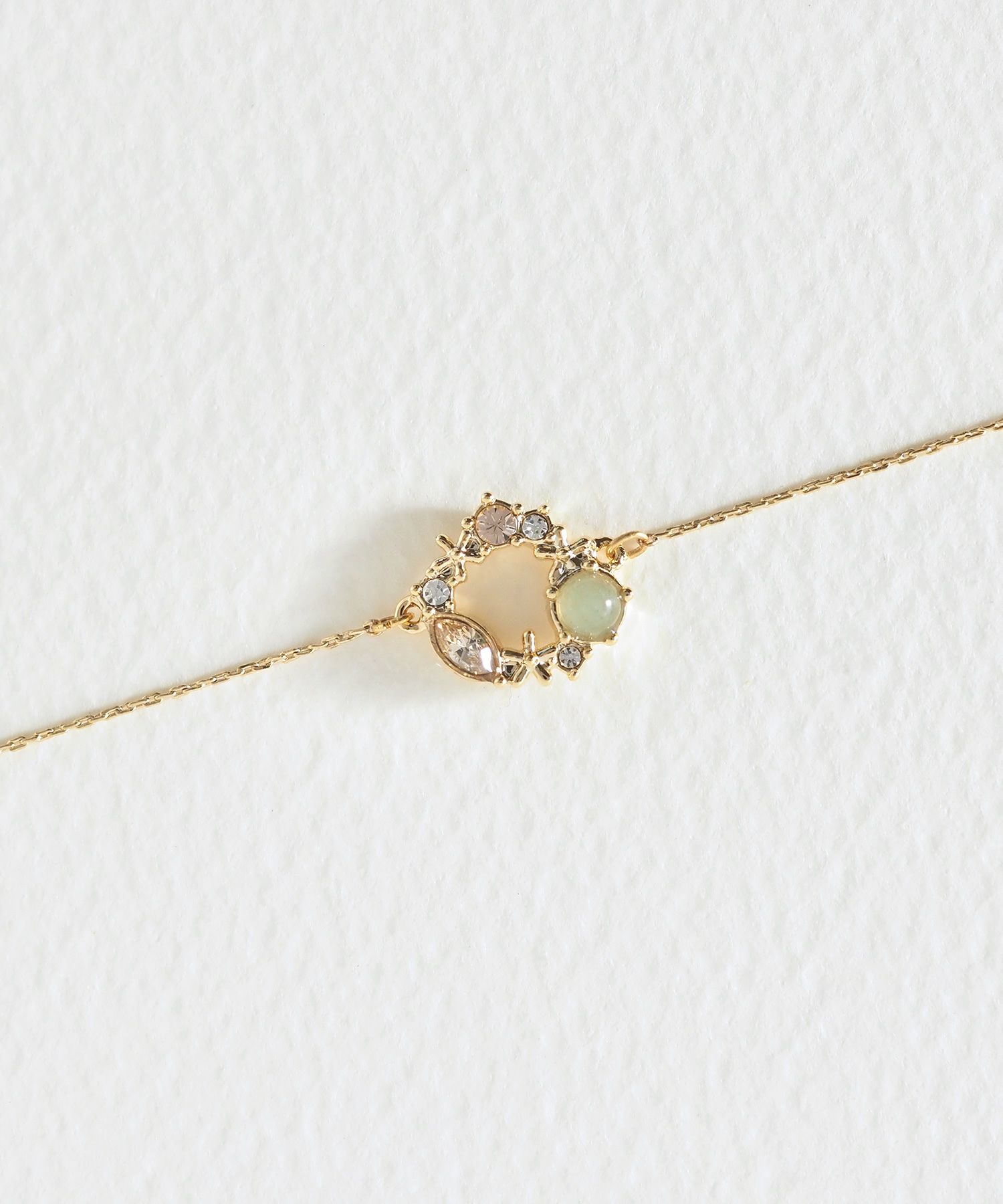 ナチュラルストーンフラワーリースブレスレット【MUK Dreamy stone】