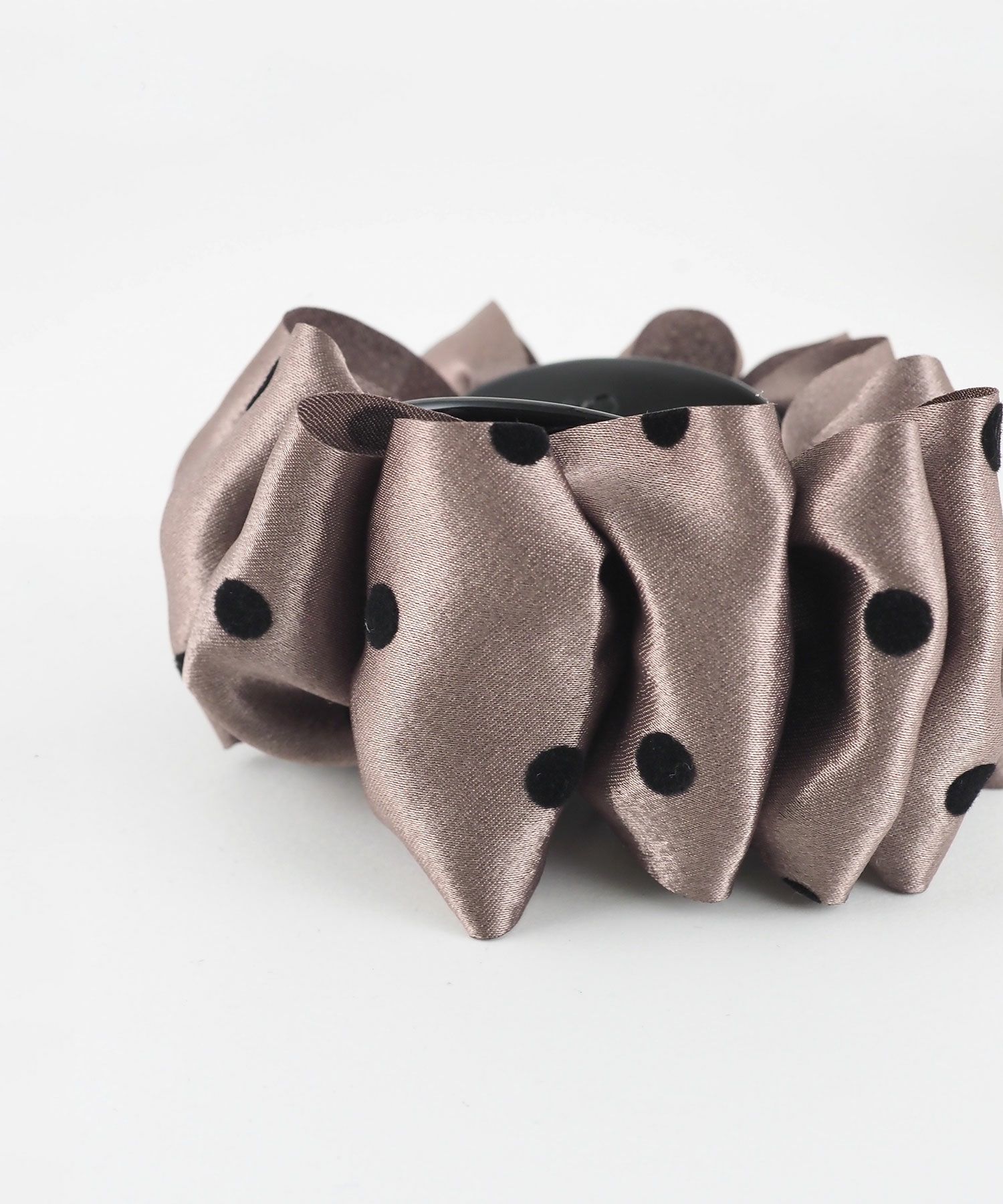 サテンドットフリルバンスクリップ