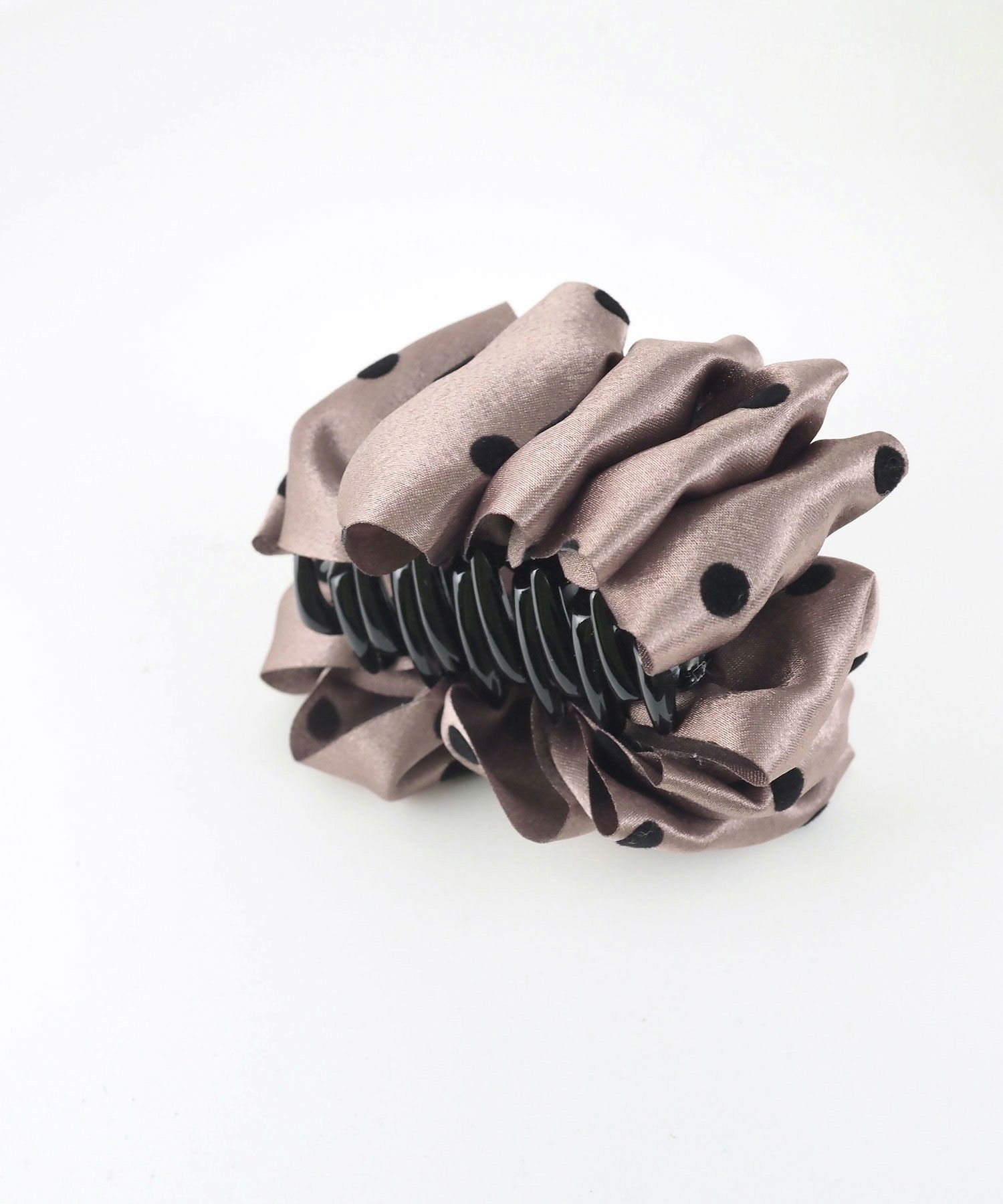 サテンドットフリルバンスクリップ