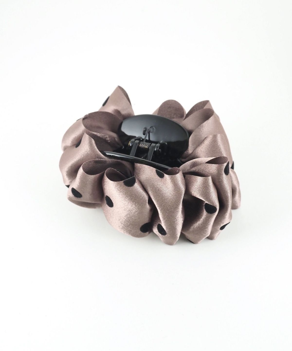 サテンドットフリルバンスクリップ