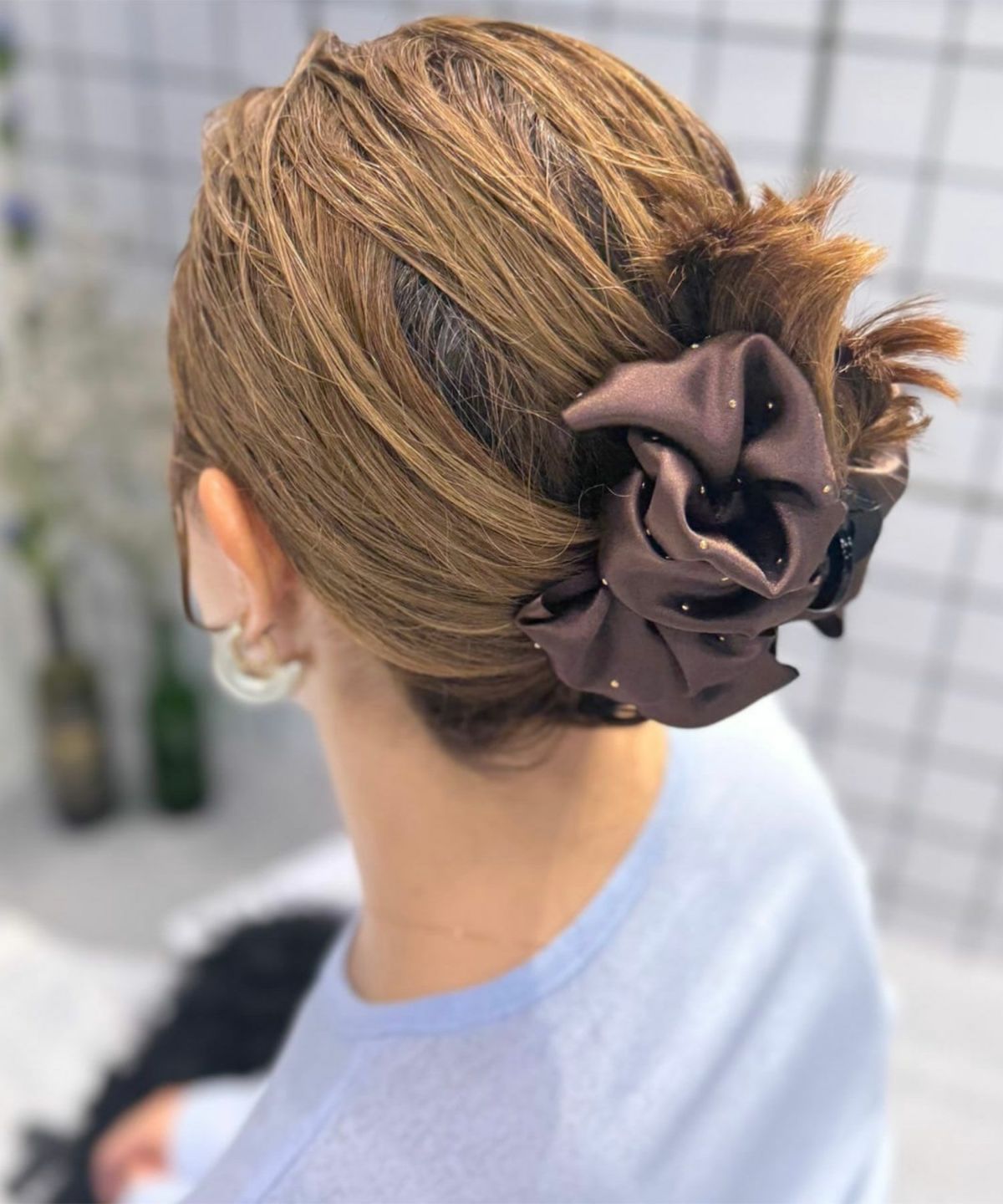 サテンタイニードットバンスクリップ